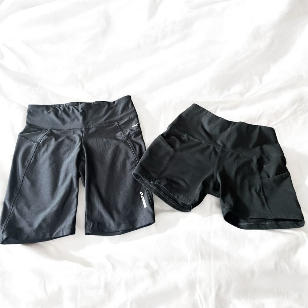 2 black biker/spandex shorts